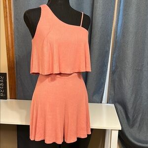 Coral One-Shoulder Romper SM